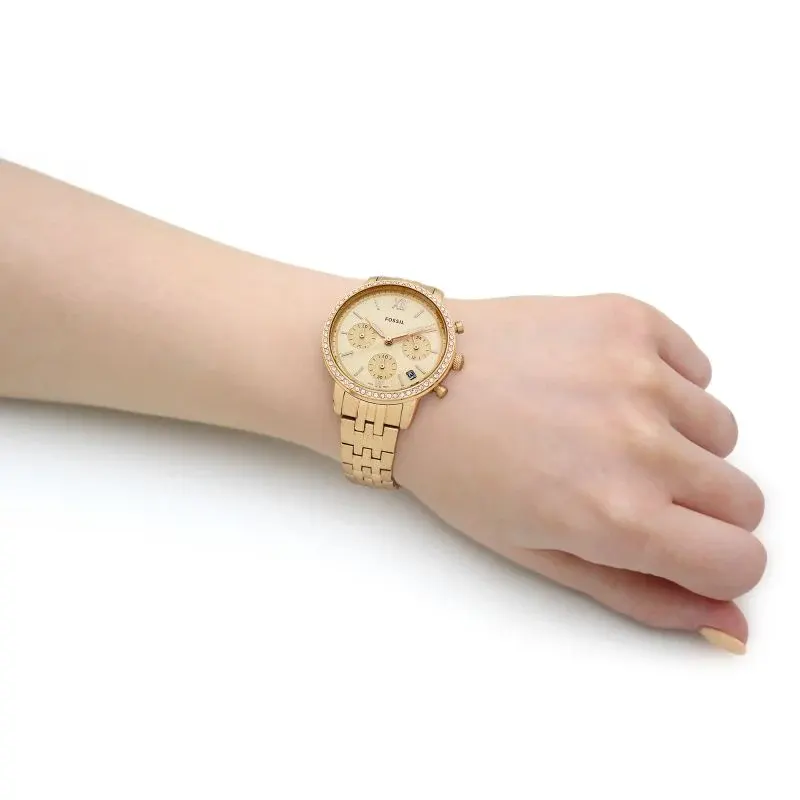 Fossil Neutra Chronograph Gold Dial Ladies Watch- ES5219